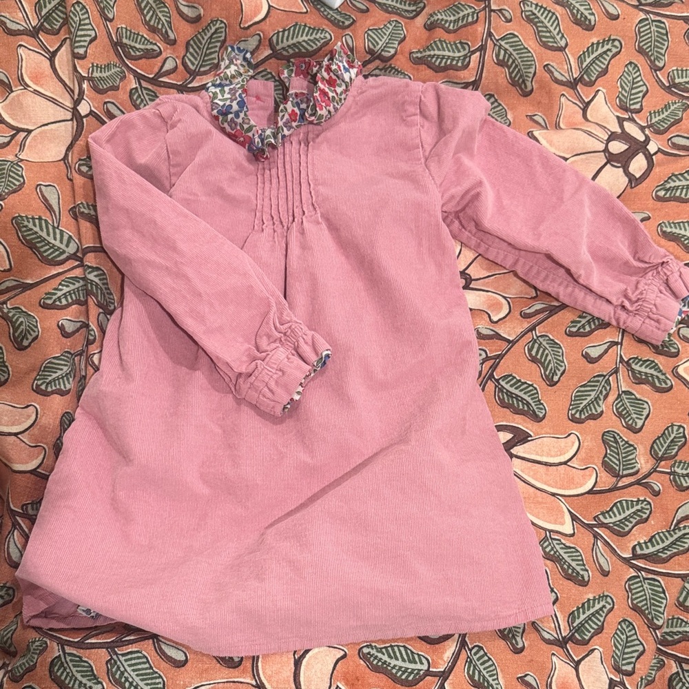 Mini Boden Pink Dress with Floral Collar